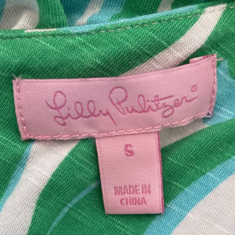 SOLD Lilly Pulitzer Villa green Finders Keepers printed flowy dress sleeveless S - Picture 11 of 11